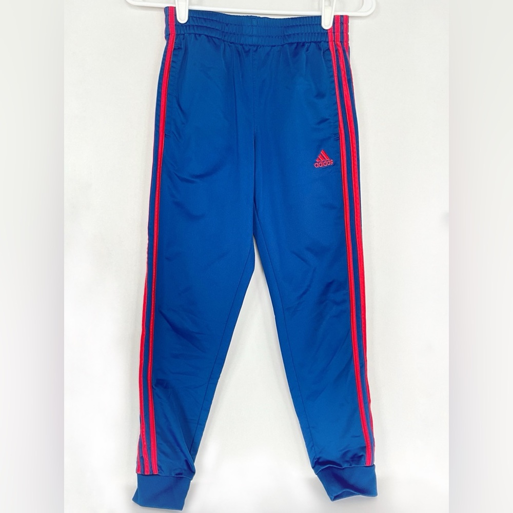Adidas boys blue & red jogger/track pants size 10/12